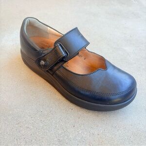 Finn Comfort Nagasaki Women US 8.5 UK 6 Black Leather Mary Jane Walking Shoes